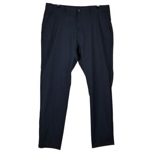 Marcus Pierce Mens Navy Blue Performance Golf Pants W36 L32 Flat Front Polyester